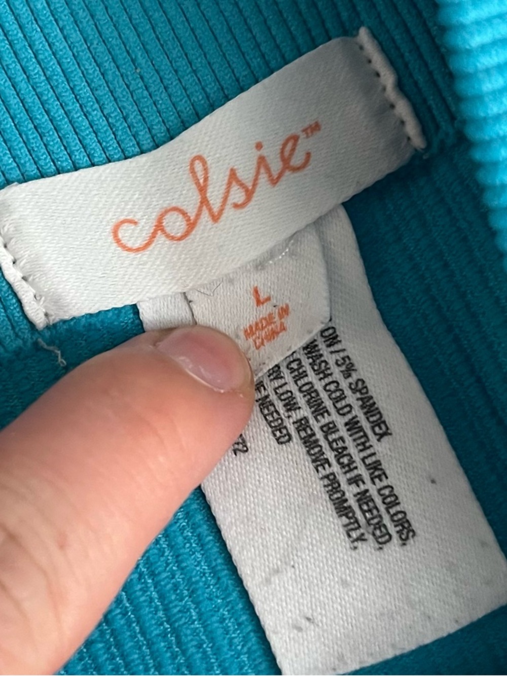 Colsie Ribbed Blue Bike Shorts Size Large - Picture 2 of 2